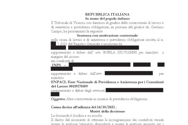 Ricongiunzione contributi