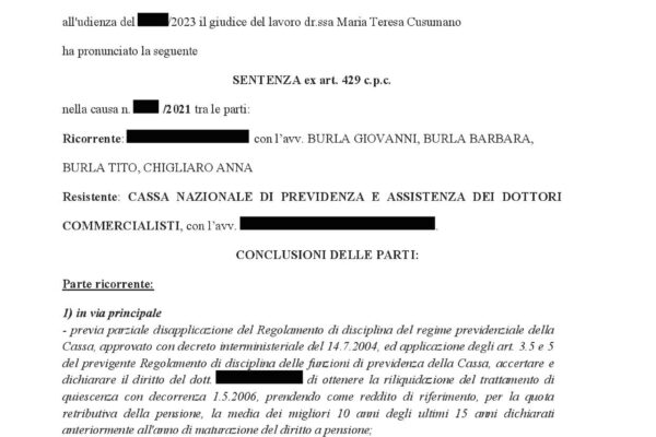 Cassa Commercialisti – trattamento di quiescenza